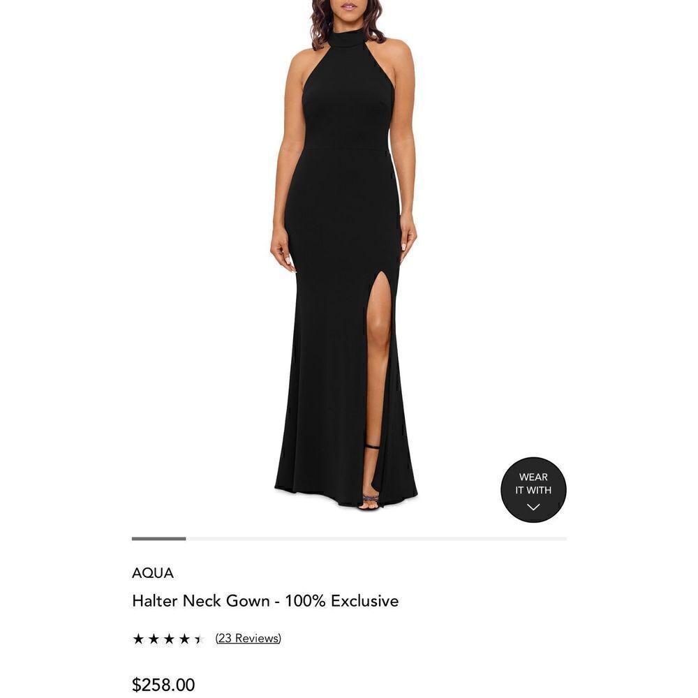 Aqua Women’s Black Halter Neck Sleeveless Maxi Dress Size 10